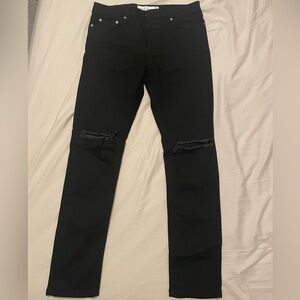 Topman Black Ripped Skinny Jeans